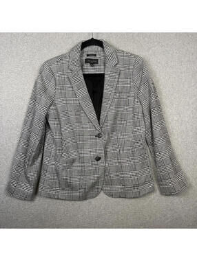 NWOT Talbots Women's Size 12P Petite Aberdeen Gray 2 Button Blazer Jacket